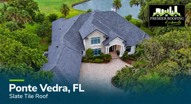 Premier Roofing slate tile roof project in Ponte Vedra, Florida
